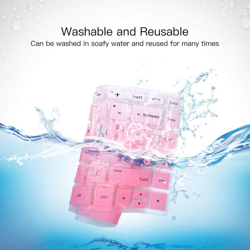 imComor Keyboard Cover for HP Pavilion X360 14" & HP Laptop 14t 14z 14-cf 14-dk 14-dq 14-fq Series 14-cf0006dx/cf0012dx 14-dk0002dx 14-dq0011dx/dq1037wm/dq1089wm 14-fq0040nr/fq0050nr Keyboard Skin, Ombre Pink - Image 5